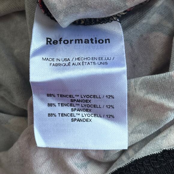 Reformation Tommie Knit Long Sleeve Floral Midi Dress Black Red Size Small - Picture 4 of 6